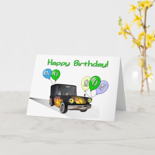 Carte Fils 40e anniversaire (Fleur jaune)