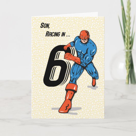 Carte Fils 6e anniversaire Superhero (Devant)