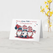 Carte Fils aîné 4 juillet mignons nomes patriotiques (Fleur jaune)