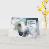 Carte Fils anniversaire, esprit arabe Cheval (Fleur jaune)