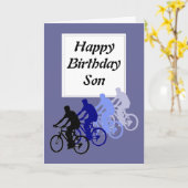 Carte Fils, Anniversaire, Vélo, Cycle Drôle Du Parent (Fleur jaune)