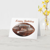 Carte Fils Anniversday Grunge Large Football pour les fa (Fleur jaune)