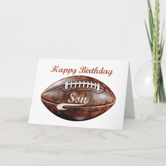 Carte Fils Anniversday Grunge Large Football pour les fa (Devant)