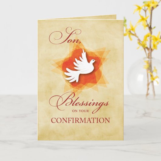 Carte Fils, Confirmation Félicitations Bénédictions (Fleur jaune)