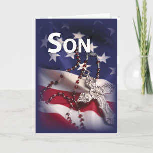 Carte Fils, Croix Patriotique Drapeau, Religieux