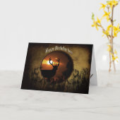 CARTE FILS D'ANNIVERSAIRE - CHASSE DE CERFS (Fleur jaune)