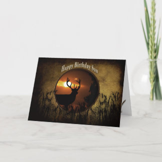 CARTE FILS D'ANNIVERSAIRE - CHASSE DE CERFS
