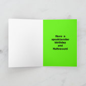 Carte Fils d'anniversaire d'Halloween Araignée Verte (Intérieur)