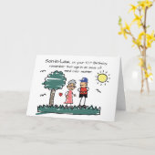 Carte Fils dans la loi 55e anniversaire Humour Stick Fig (Fleur jaune)