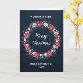 Carte Fils de couronne rustique Joyeux Noël (Fleur jaune)