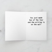 CARTE **FILS DE L'ANNÉE** ET ANNIVERSAIRE HEUREUX (Intérieur)