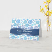 Carte Fils de neige bleu et Noël de famille (Fleur jaune)