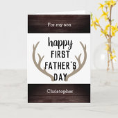Carte Fils de première Fête des pères Rustique Antlers (Fleur jaune)