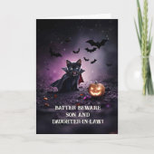 Carte Fils d'Halloween et fille de la femme en droit mig (Devant)