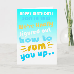 Carte Fils drôle en droit heureux souhait d'anniversaire