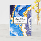 Carte Fils du marbre bleu (Fleur jaune)