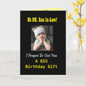 Carte Fils en droit Anniversaire drôle Grumpy Girl Noir (Fleur jaune)
