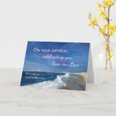 Carte Fils en droit Anniversaire Religieux Océan Scène C (Fleur jaune)