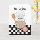 Carte Fils en droit Anniversaire Whimsical Gnome Baker B (Fleur jaune)