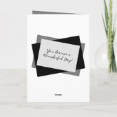 Carte Fils en droit photo nom gris jaune anniversaire (Dos)