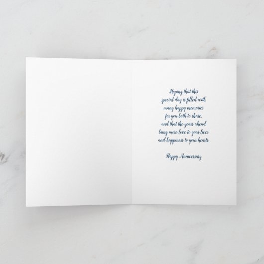 Carte Fils et fille bleus en droit Anniversaire Mariage (Intérieur)