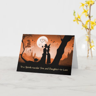Carte Fils et fille en droit Joyeux couple d'Halloween