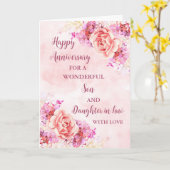 Carte Fils et fille florales en droit Anniversaire (Fleur jaune)