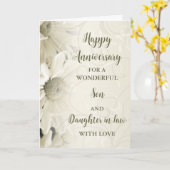 Carte Fils et fille florales en droit Anniversaire (Fleur jaune)