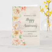 Carte Fils et fille florales en droit Anniversaire Maria (Fleur jaune)