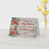 Carte Fils et fille floraux en droit Joyeux Noël (Fleur jaune)