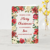 Carte Fils et fille floraux en droit Joyeux Noël (Fleur jaune)