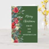 Carte Fils et fille rustiques en droit Joyeux Noël (Fleur jaune)