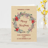 Carte Fils et fille rustiques en droit Joyeux Noël (Fleur jaune)