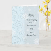 Carte Fils et fils d'hiver en droit Anniversaire Mariage (Fleur jaune)