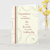 Carte Fils et Fils en droit Jour de mariage Félicitation (Fleur jaune)