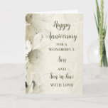 Carte Fils et fils floraux en droit Anniversaire Mariage<br><div class="desc">Bonne carte d'anniversaire mariage pour fils et gendre en droit avec de belles fleurs vintages blanches motif et verset sentimental.</div>