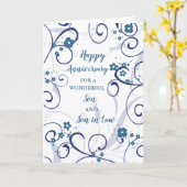 Carte Fils et Fils modernes en droit Anniversaire Mariag (Fleur jaune)