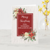 Carte Fils et fils rustiques en droit Joyeux Noël (Fleur jaune)