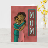 Carte Fils et mère afro-américains (Fleur jaune)