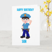CARTE FILS ET MON POLICIER PRÉFÉRÉ À L'ANNIVERSAIRE ! CA (Fleur jaune)