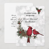 Carte Fils et partenaire Cardinal Rouge Noël (Devant / Derrière)