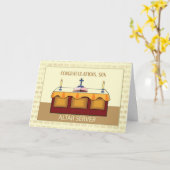 Carte Fils Félicitations Serveur d'autel catholique (Fleur jaune)