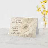 Carte Fils & Fille en droit Jour de mariage Félicitation (Fleur jaune)