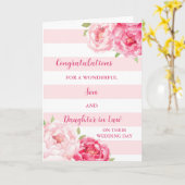 Carte Fils & Fille en droit Jour de mariage Félicitation (Fleur jaune)