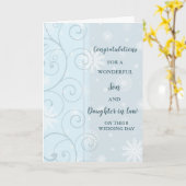 Carte Fils & Fille en droit Jour de mariage Félicitation (Fleur jaune)