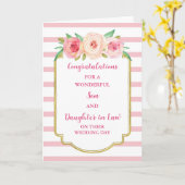 Carte Fils & Fille en droit Jour de mariage Félicitation (Fleur jaune)