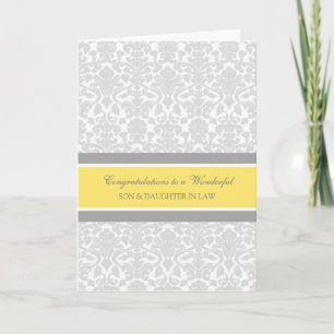 Carte Fils & Fille En Droit Mariage Félicitations Grey
