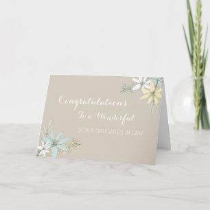 Carte Fils & Fille En Droit Mariage Félicitations Grey