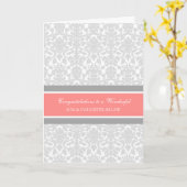 Carte Fils & Fille En Droit Mariage Félicitations Grey (Fleur jaune)