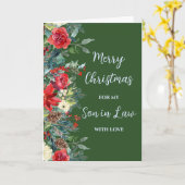 Carte Fils frère rustique en droit Joyeux Noël (Fleur jaune)